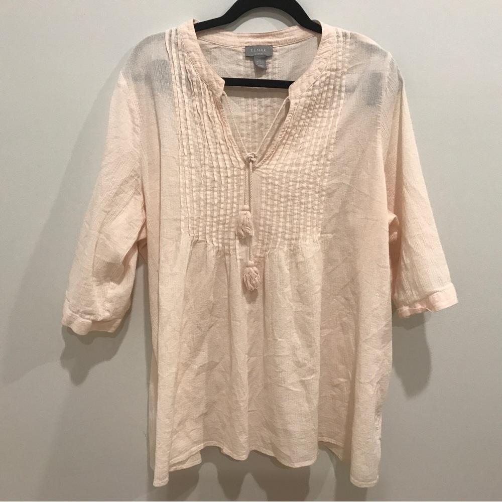 Kenar Cotton Peasant Tunic (2X)